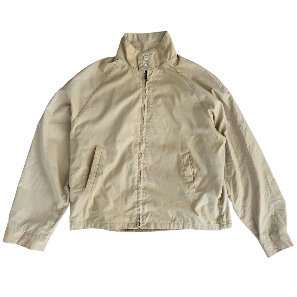 60s 70s Sears Sportswear Perma Prest Harrington Jacket Vintage 44 Tan Mens